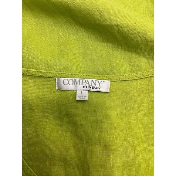 COMPANY ELLEN TRACY 100% Linen High Low Tunic Shirt - Picture 5 of 6
